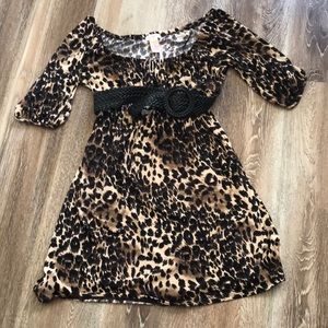 Cheetah Print Dress With Belt